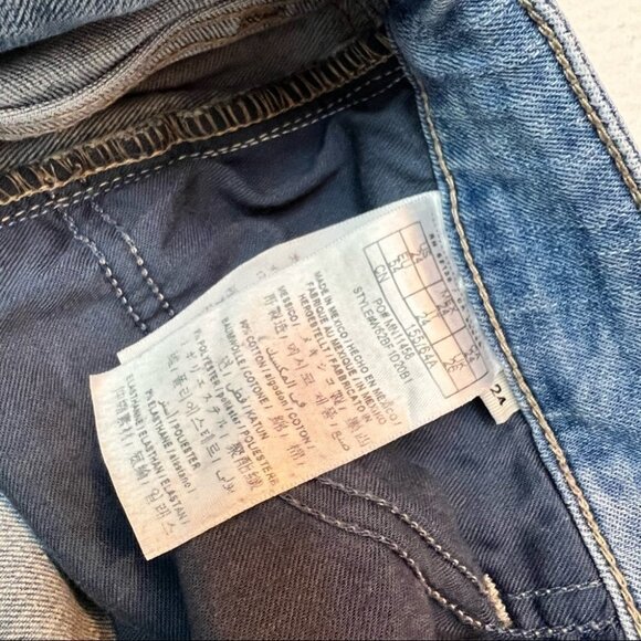 𝅺guess Mid Rise Wide Leg Cropped Raw Hem Vintage Denim Jeans Size 24 - Picture 9 of 9